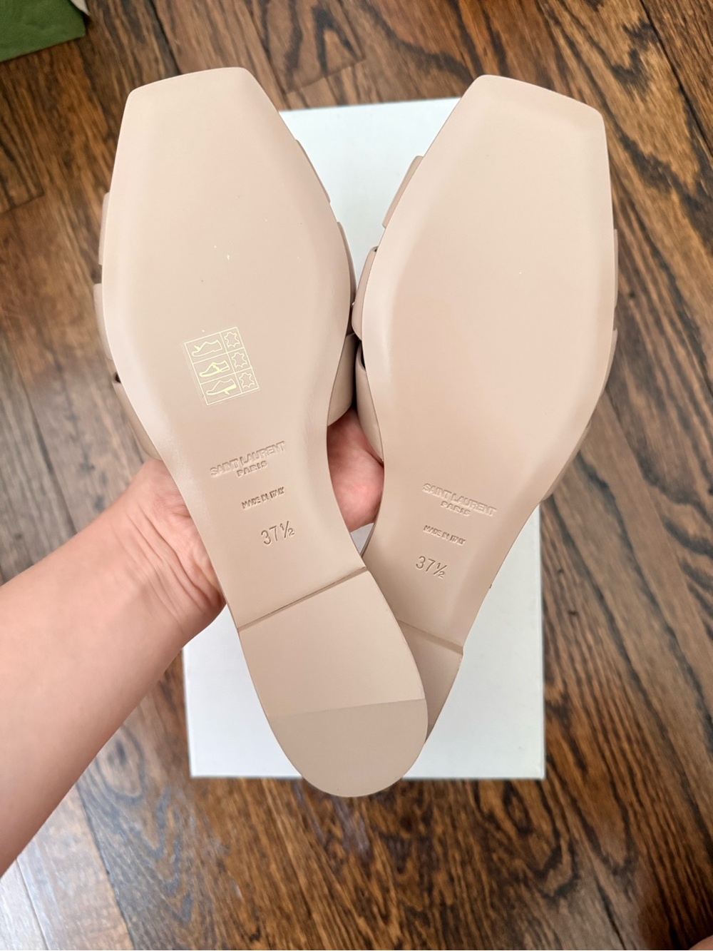 Saint Laurent Women's Nude Slide Sandals - Picture 2 of 4
